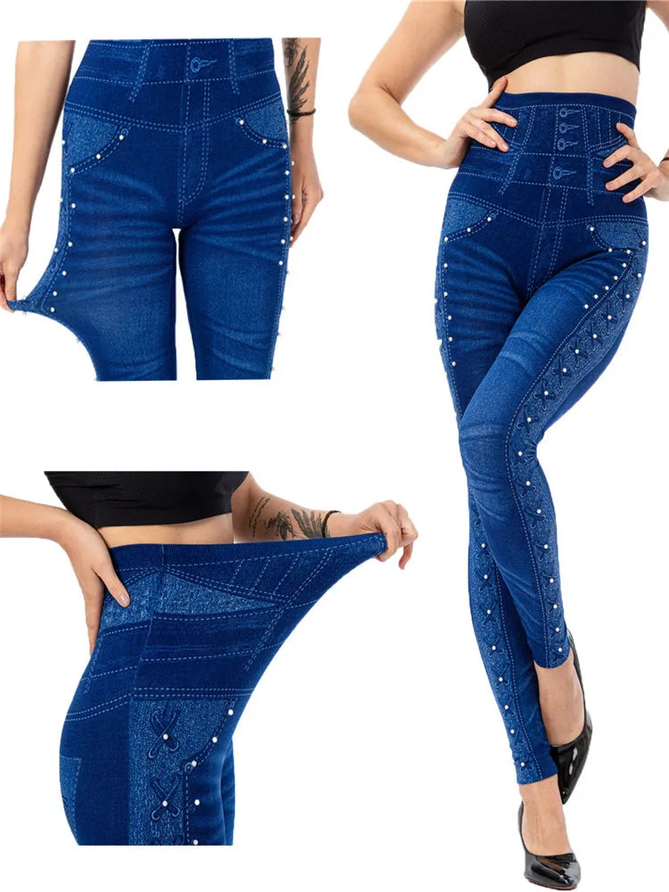 Seamless Stretch Denim Jeggings