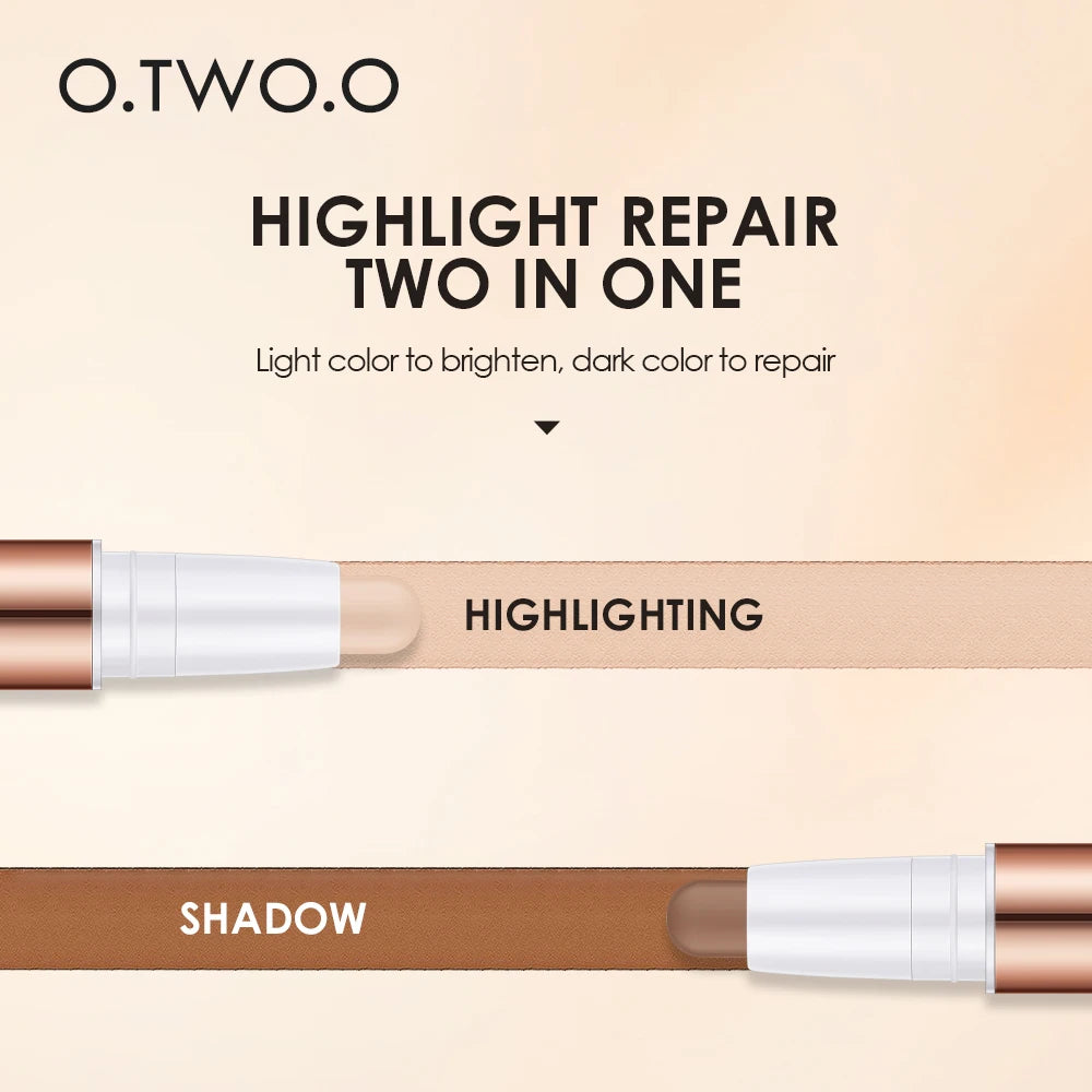 2-in-1 Highlighter & Concealer Stick - Dual-Ended Brightening Makeup