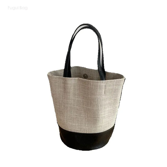 Color Block Canvas Bag
