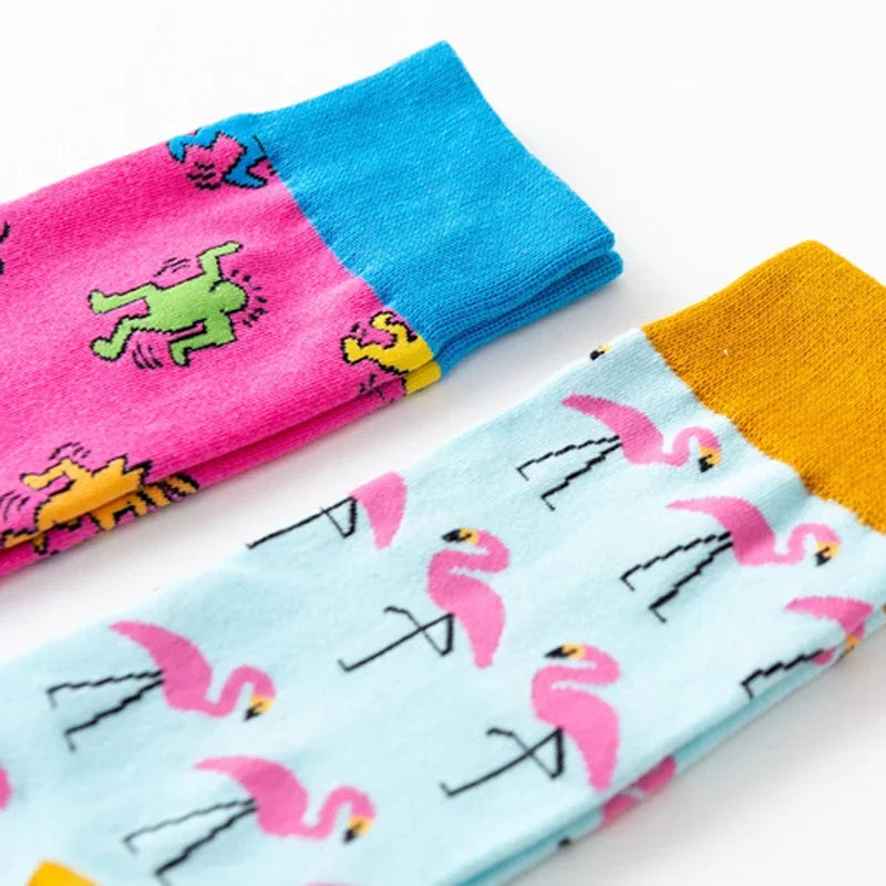 Cute Cartoon Socks - Soft Cotton Novelty Crew Socks