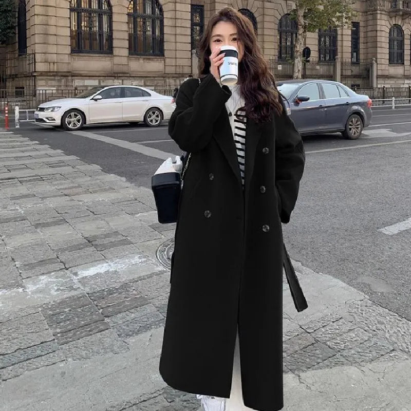 Elegant Waist Lace-Up Jacket - Luxurious Polyester Tailored