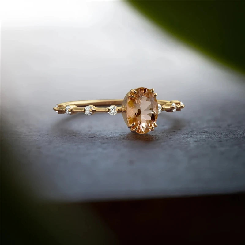 Blue Round Zircon Ring - 925 Sterling Silver Statement Ring