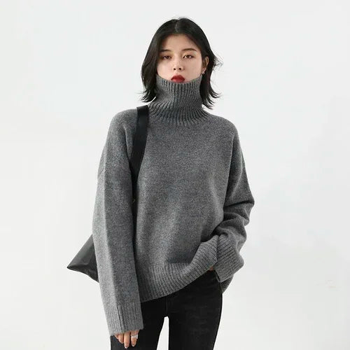 Solid V-Neck Twist Pullover Knitted Sweater - High Stretch Spandex