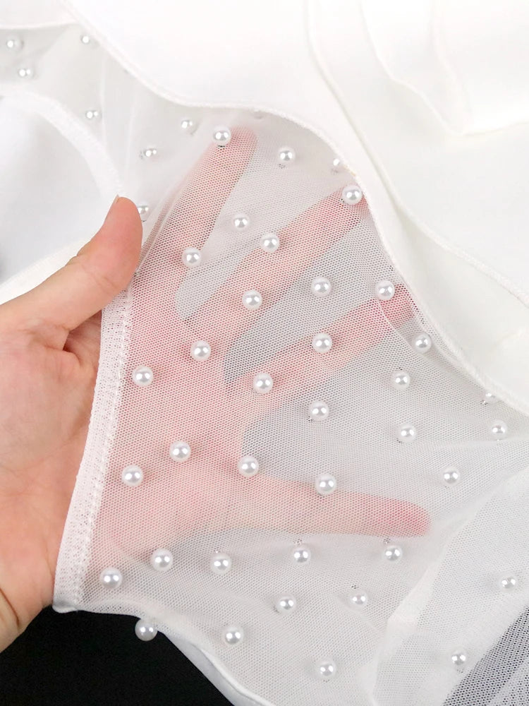 White Bodycon Dress - Medium Stretch Polyester Feminine