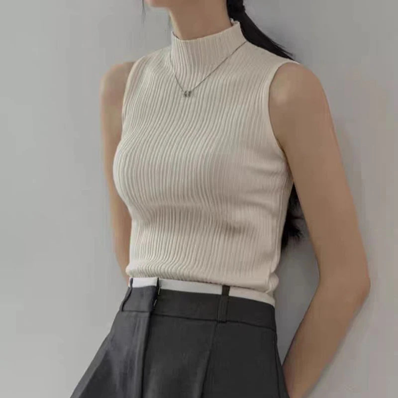 Sleeveless Knit Tank Top - Soft Breathable Cotton