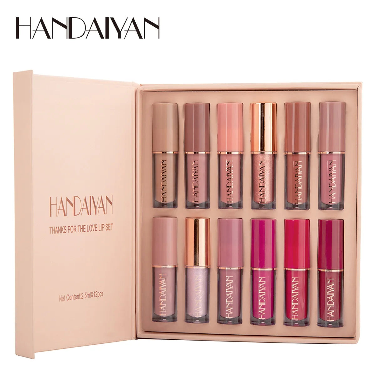 12-Piece Long-Lasting Lipstick Set - Bold Vibrant Colors