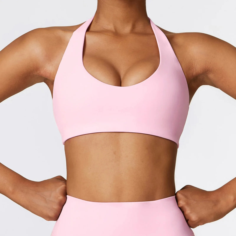 Backless Halter Sports Bra