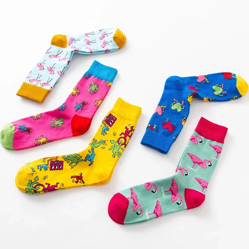 Cute Cartoon Socks - Soft Cotton Novelty Crew Socks