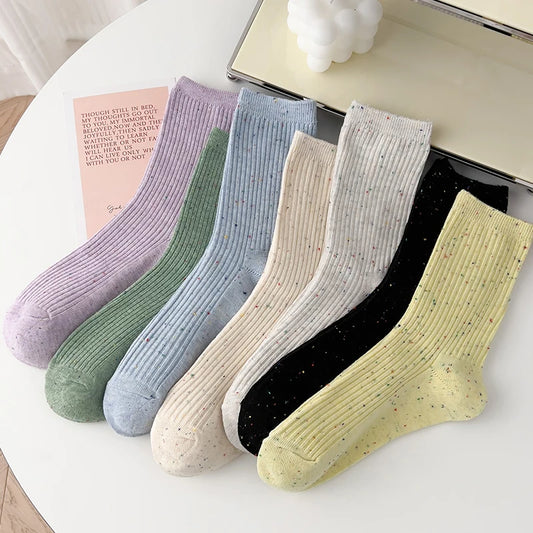 Pastel Cotton Crew Socks