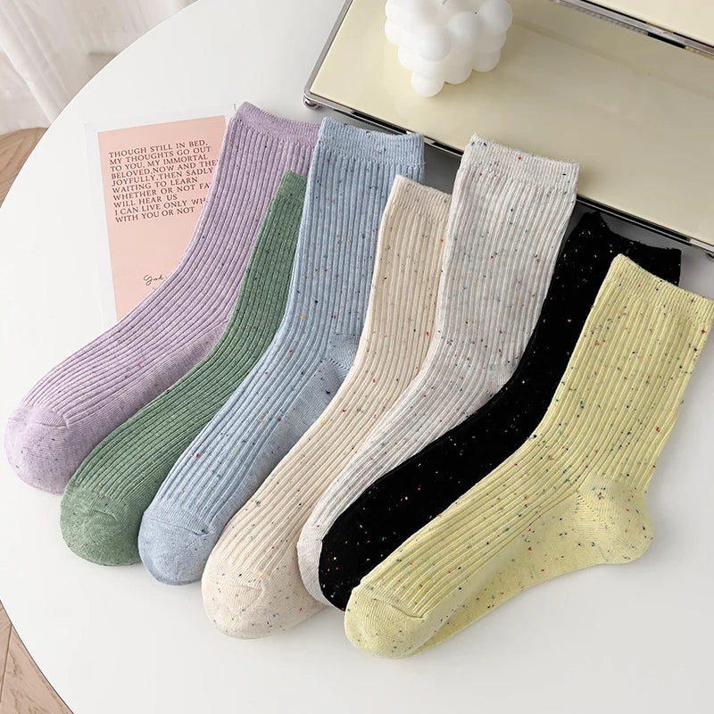 Pastel Colour Socks - Soft Cotton Crew Socks