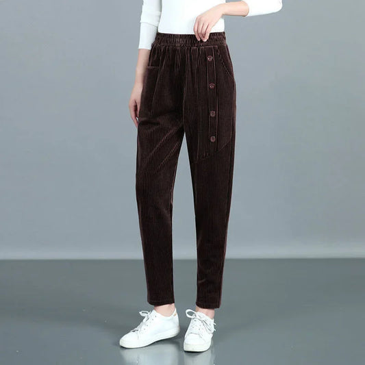 Velvet Corduroy Straight Trousers