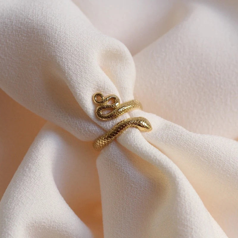 18K Gold Plated Snake Ring – Stainless Steel Statement Jewelry
