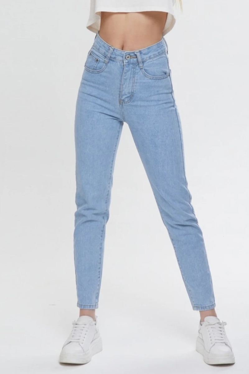 High Waist Straight Jeans - 100% Cotton Amazing Fit