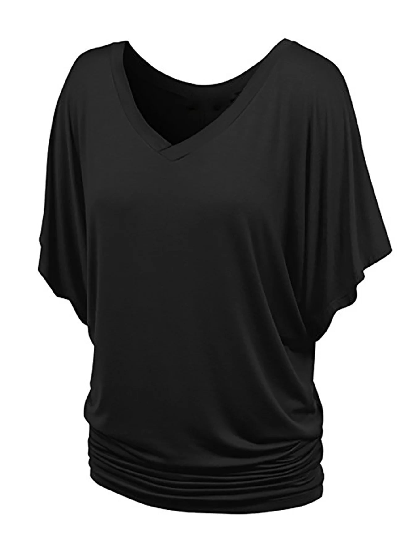 Pleated Slit Sleeve Blouse