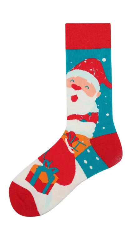 Cool Jacquard Cartoon Socks - Playful Floral Cotton Crew Socks