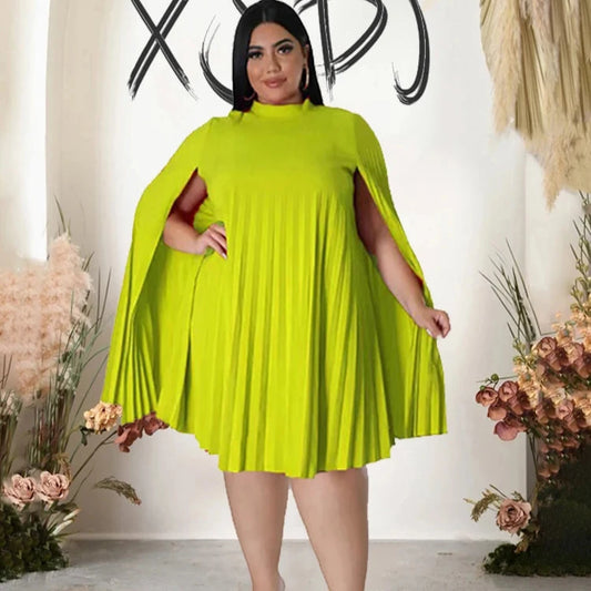 Pleated Chiffon Midi Dress