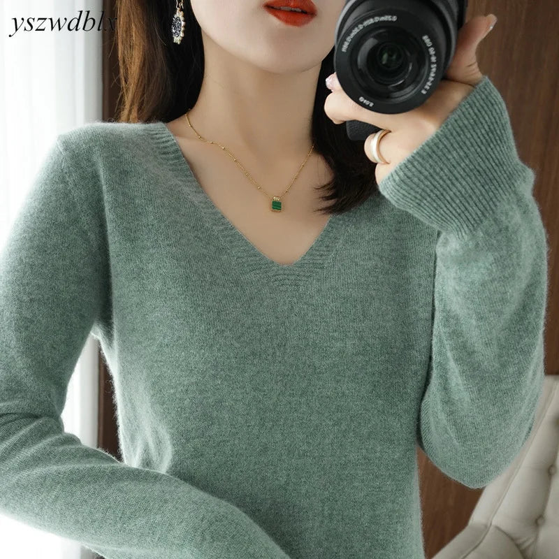 Casual Warm Knitwear Sweater - Slim Fit Polyester Pullover