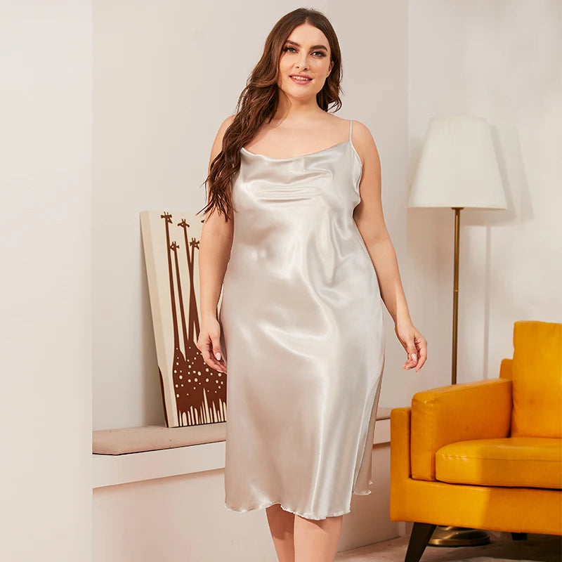 Satin Silk Nightgown Dress
