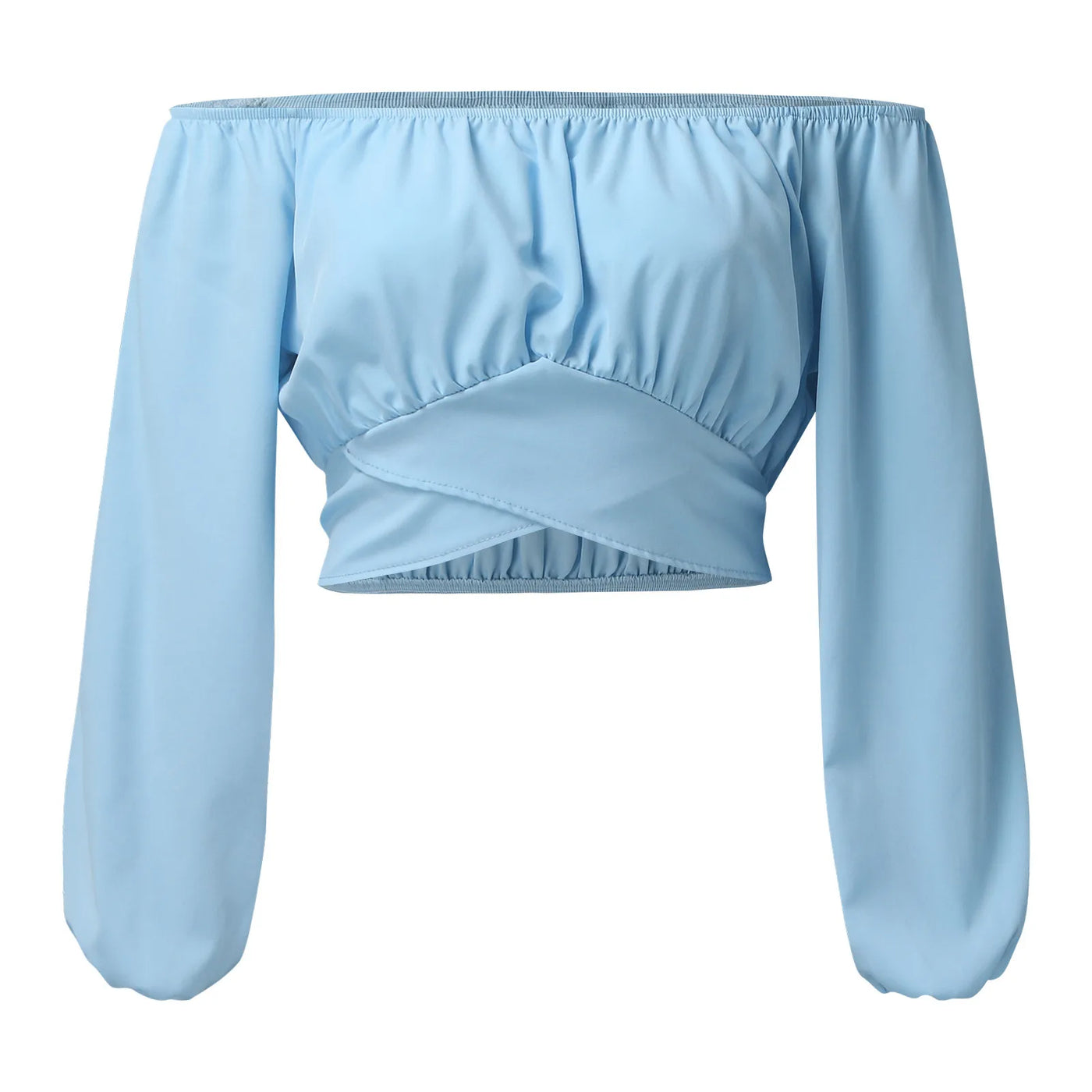 Striped Long-Sleeve Crop Blouse