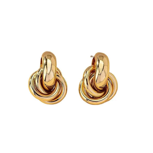 Shiny Plated Stud Earrings