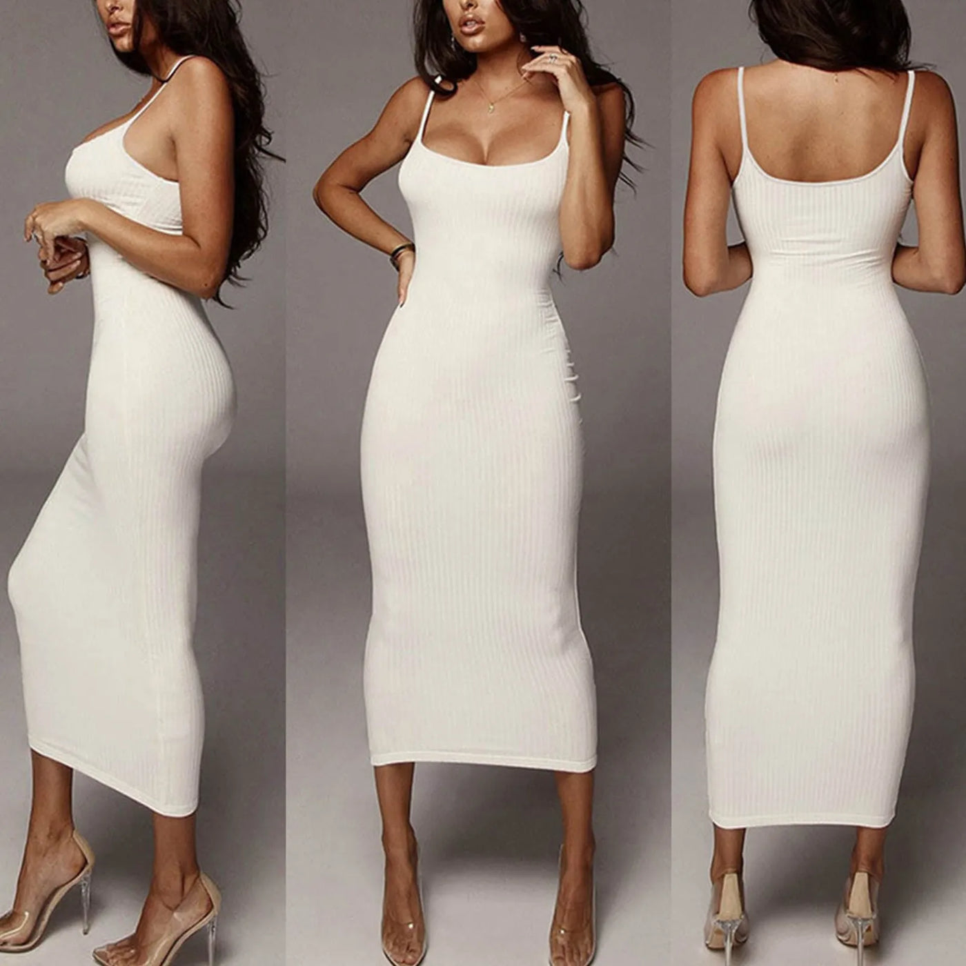 Spaghetti Strap Sleeveless Dress - Figure-Flattering Style